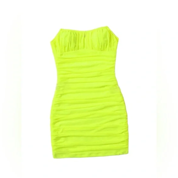 lime green mesh dress Lime Green Mesh Bodycon Mini Dress main image 0